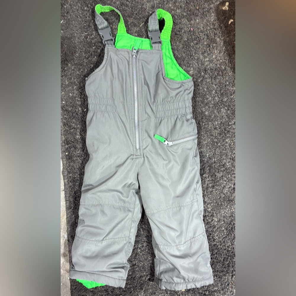 Carter's Gray Overalls with Green Accents